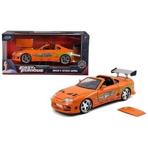 NIB! Jada Toys Fast & Furious 1:24 Brian's 1995 Toyota Supra Die-cast Car Orange